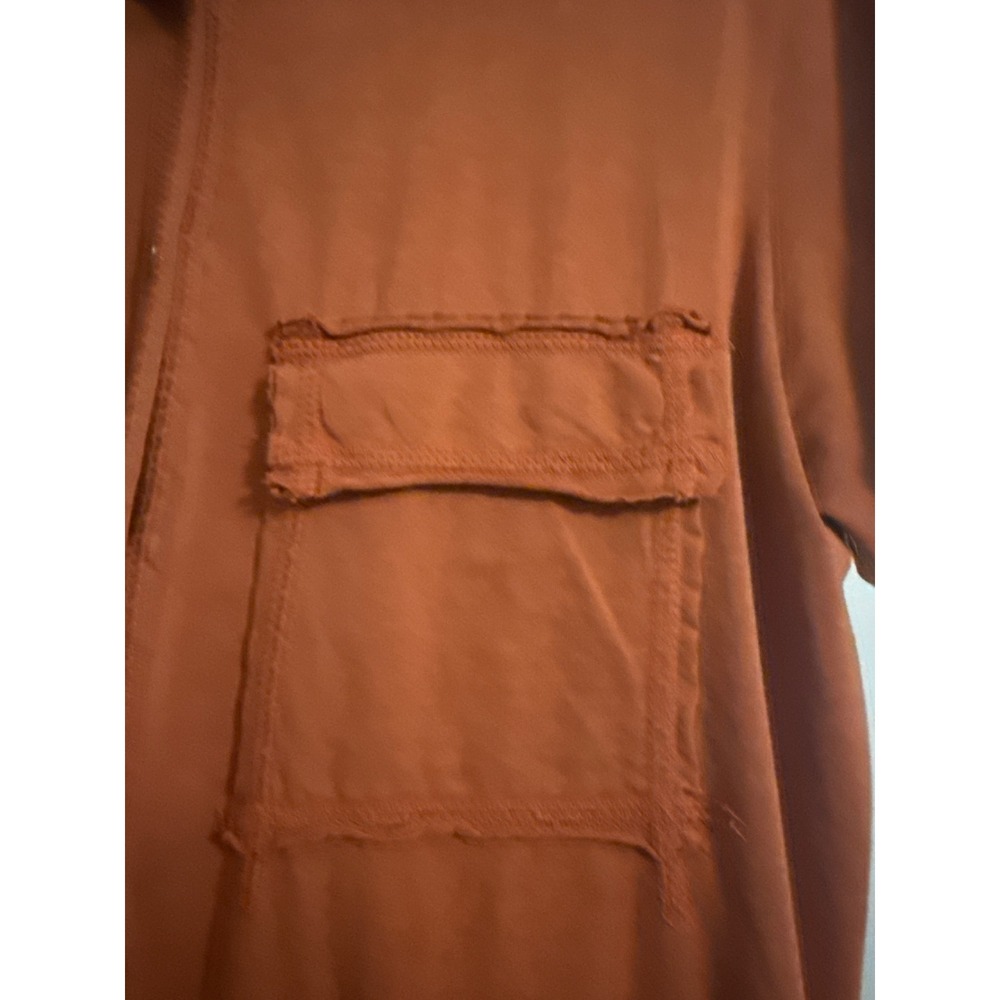 Raw Earth Wild Sky Organic Supima Cotton Shirt Dress Burnt Orange Womens Medium - Picture 4 of 8